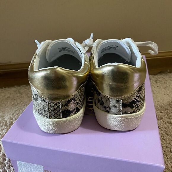 Madden Girl White Larrk Gold Multi Snakeskin Sneakers - Picture 10 of 12